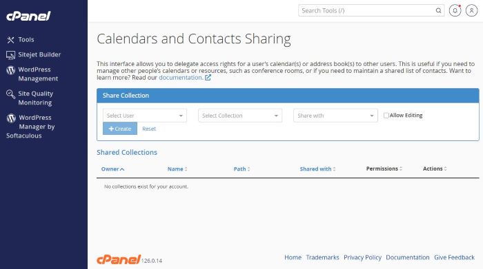 Calendar and Contact Sharing